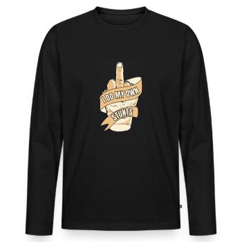 Bonne récupération Bras cassé Os cassé - T-shirt manches longues Premium bio Homme - noir - Devant - Nico (187cm)