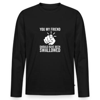 Toi mon ami aurait dû être avalé - T-shirt manches longues Premium bio Homme - noir - Devant - Nico (187cm)