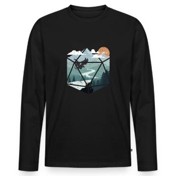 RPG RPG Tabletop Rollenspiel Würfel Drachenburg - Männer Premium Bio Langarmshirt - Schwarz - Vorne - Nico (187cm)