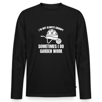 Gardener Orchard Gift Hobby Gardener Garden - Men's Premium Organic Long Sleeve Shirt - black - Front - Nico (187cm)