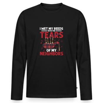 J’ai mouillé mes roseaux avec les larmes de mes voisins sac - T-shirt manches longues Premium bio Homme - noir - Devant - Nico (187cm)