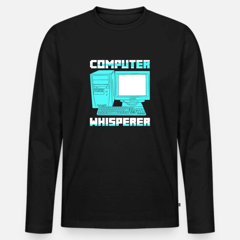 Computer Whisperer Software Coding - Männer Premium Bio Langarmshirt - Schwarz