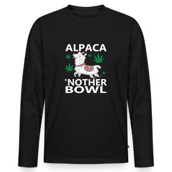 Alpaca Nother Bowl Funny Marijuana - Männer Premium Bio Langarmshirt - Schwarz - Vorne - Nico (187cm)