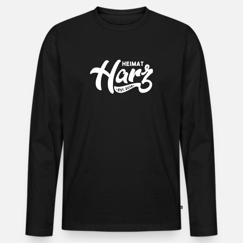 Heimat Harz Logo - Männer Premium Bio Langarmshirt - Schwarz