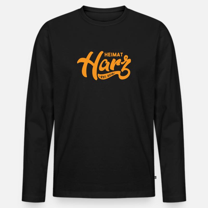 Heimat Harz Logo - Männer Premium Bio Langarmshirt - Schwarz