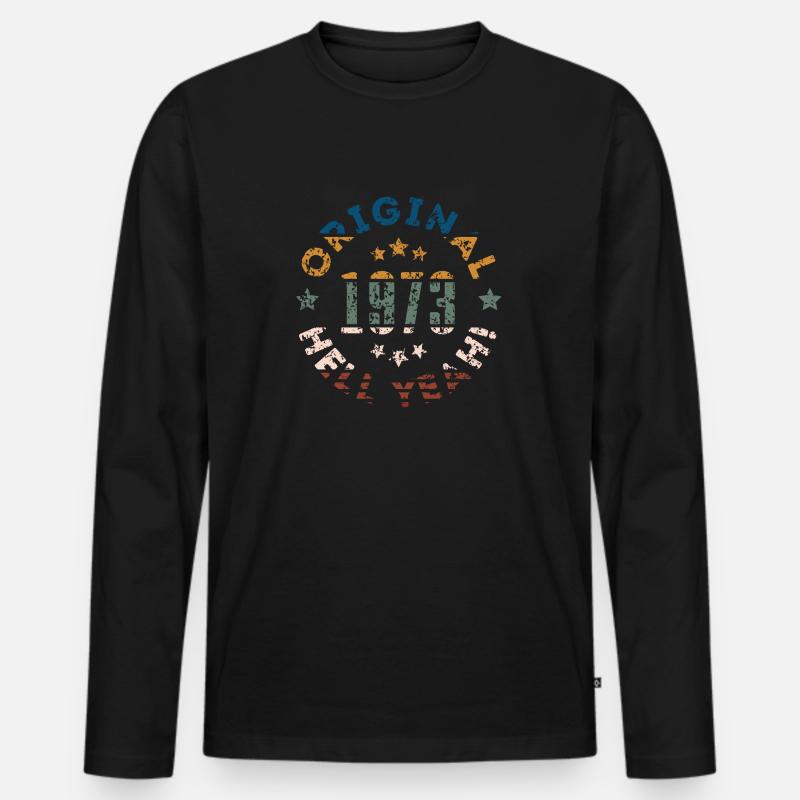 Original 1973 Hell Yeah! - Männer Premium Bio Langarmshirt - Schwarz