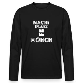 bin Mönch Karneval Fasching Kostüm - Männer Premium Bio Langarmshirt - Schwarz - Vorne - Nico (187cm)
