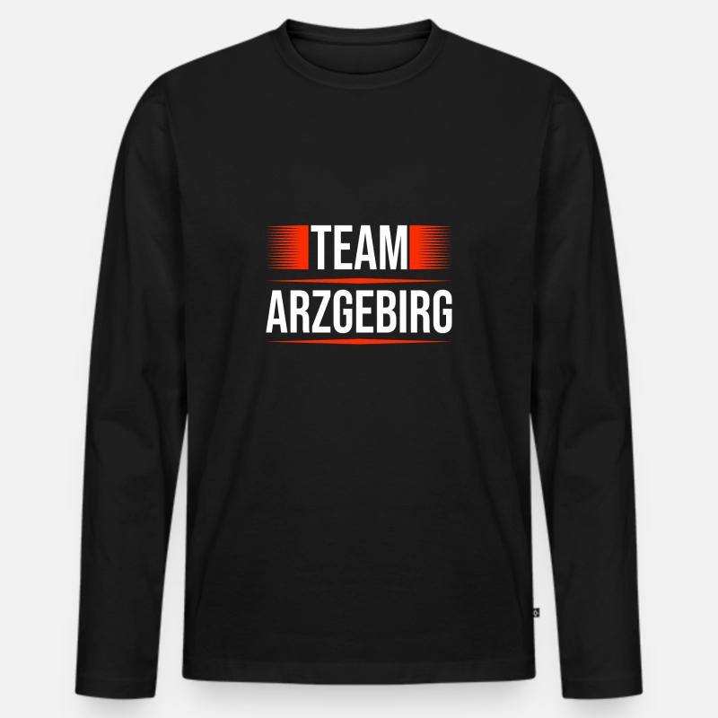 Team Arzgebirg - Männer Premium Bio Langarmshirt - Schwarz