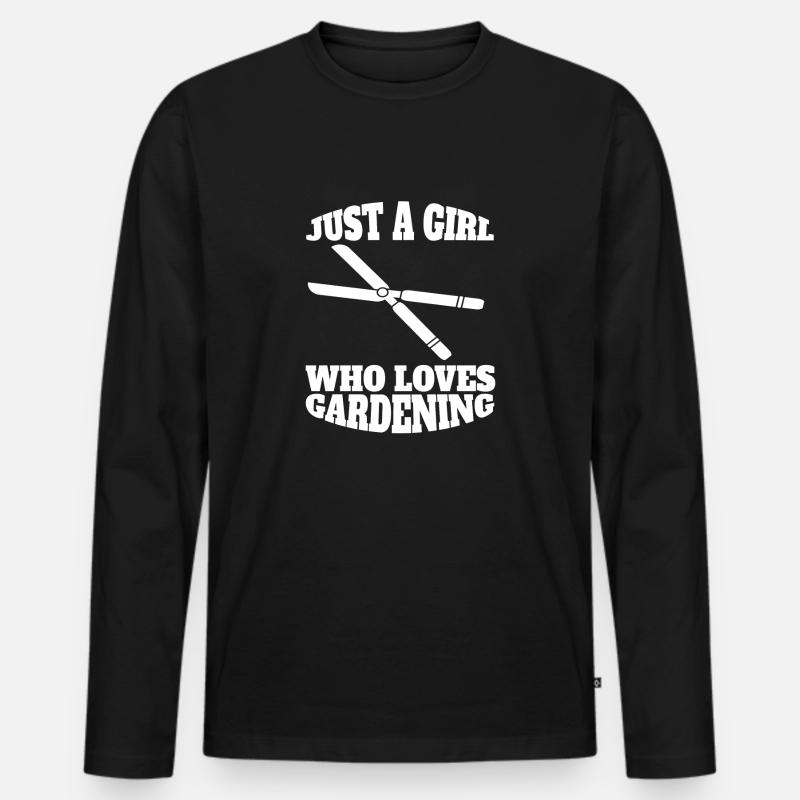 Gärtnerin Mädchen Obstgarten Hobbygärtner Garten - Männer Premium Bio Langarmshirt - Schwarz