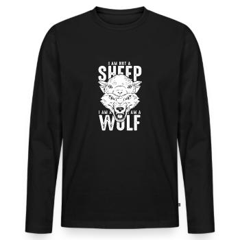 Wolf Wölfe Tier Jaulen - Männer Premium Bio Langarmshirt - Schwarz - Vorne - Nico (187cm)