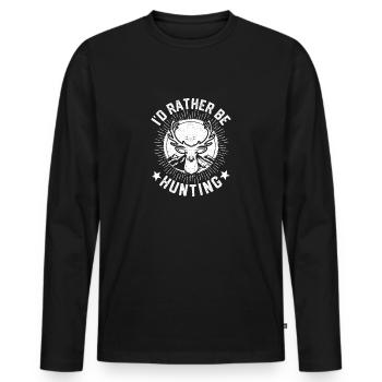 I'd rather hunt | hunt - Men's Premium Organic Long Sleeve Shirt - black - Front - Nico (187cm)