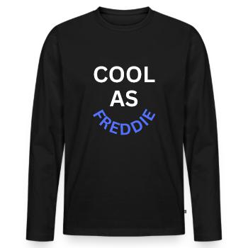 Cool as Freddie Name - Men's Premium Organic Long Sleeve Shirt - black - Front - Nico (187cm)