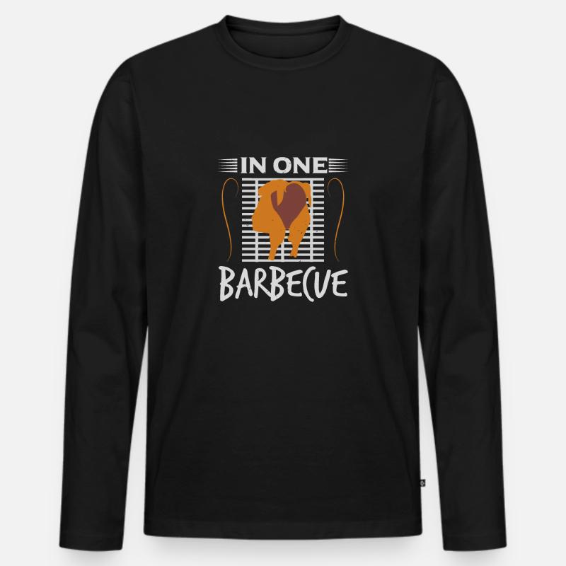 IN EINEM GRILL - Männer Premium Bio Langarmshirt - Schwarz