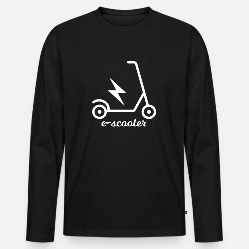 E-Scooter E-Roller Scooter - Männer Premium Bio Langarmshirt - Schwarz