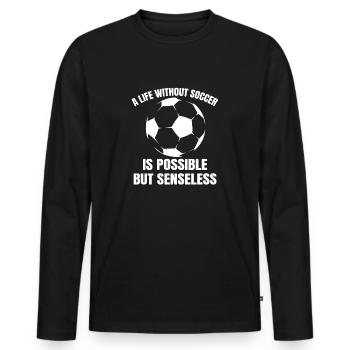 Fußballmannschaft Fußballverein Fußballspieler - Männer Premium Bio Langarmshirt - Schwarz - Vorne - Nico (187cm)