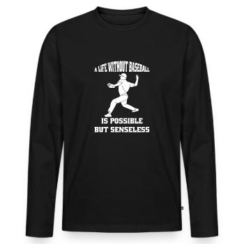 Baseball Baseball Player Baseball Player Baseball Team - Men's Premium Organic Long Sleeve Shirt - black - Front - Nico (187cm)
