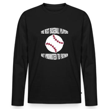Baseball team Baseball players Baseball players - Men's Premium Organic Long Sleeve Shirt - black - Front - Nico (187cm)