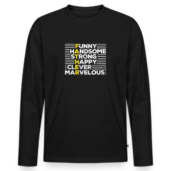 Vatertag Männer Tochter Sohn Frau Ehemann Papa Opa - Männer Premium Bio Langarmshirt - Schwarz - Vorne - Nico (187cm)