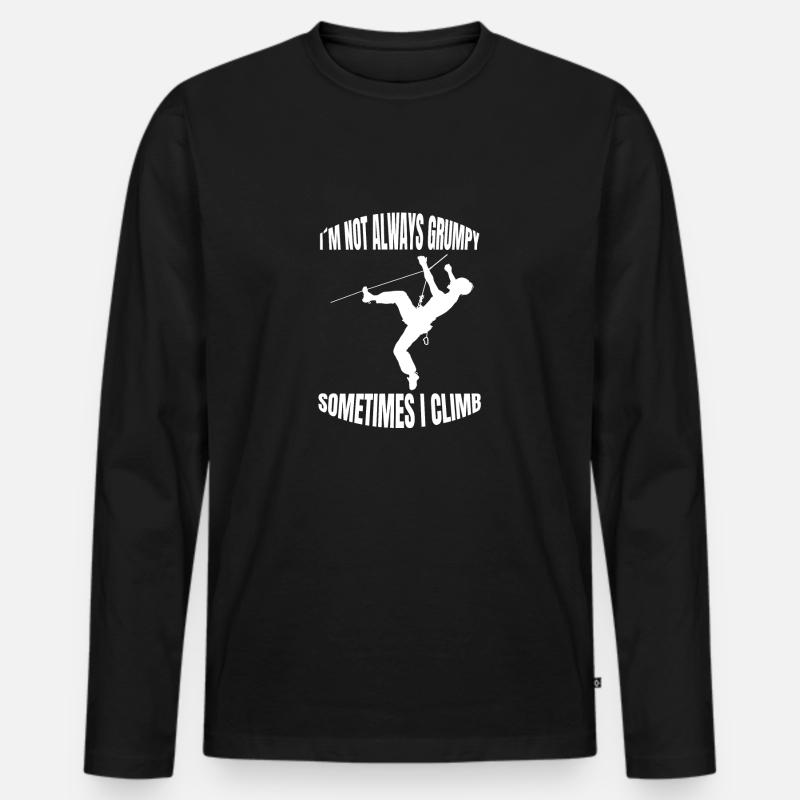 Kletterer Bergklettern Klettern Bergsteigen Berg - Männer Premium Bio Langarmshirt - Schwarz