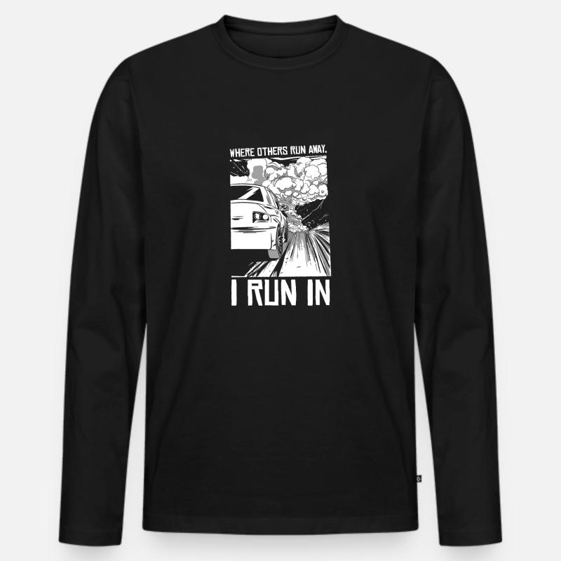 Storm Chasing Tornado Sturm Meteorologe - Männer Premium Bio Langarmshirt - Schwarz