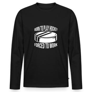 Eishockey Eishockeyspieler Eishockeyteam Hockeyfan - Männer Premium Bio Langarmshirt - Schwarz - Vorne - Nico (187cm)