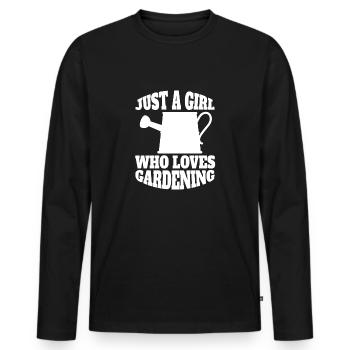 Garden Girl Hobby Gardener Orchard Gardener - Men's Premium Organic Long Sleeve Shirt - black - Front - Nico (187cm)