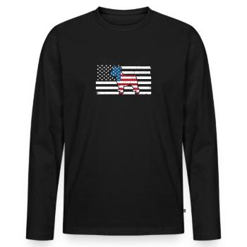 Schnauzer 4 juillet Dog Lovers Patriotic USA - T-shirt manches longues Premium bio Homme - noir - Devant - Nico (187cm)