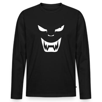Dämon - Männer Premium Bio Langarmshirt - Schwarz - Vorne - Nico (187cm)