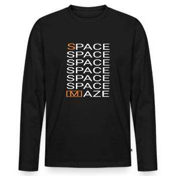 Space - Reimsport - Men's Premium Organic Long Sleeve Shirt - black - Front - Nico (187cm)