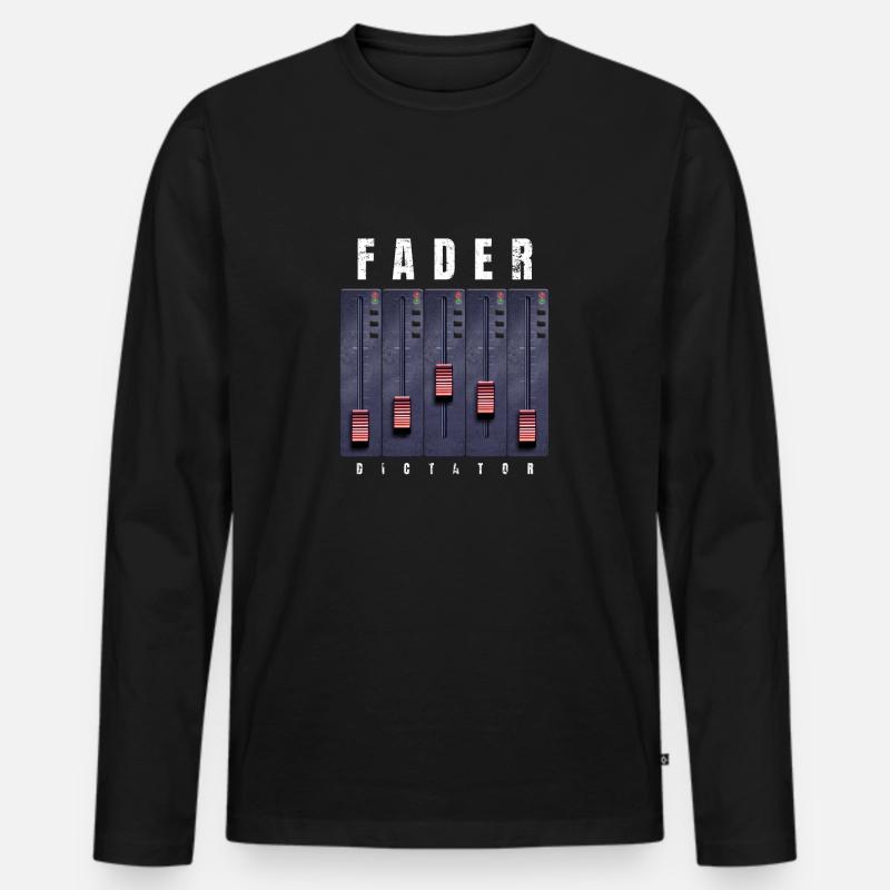 Fader-Musik - Männer Premium Bio Langarmshirt - Schwarz