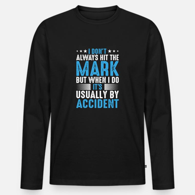 Lustiger Dart Spruch - Männer Premium Bio Langarmshirt - Schwarz