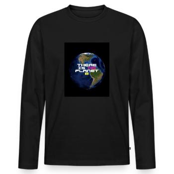 There is no planet B - T-shirt manches longues Premium bio Homme - noir - Devant - Nico (187cm)