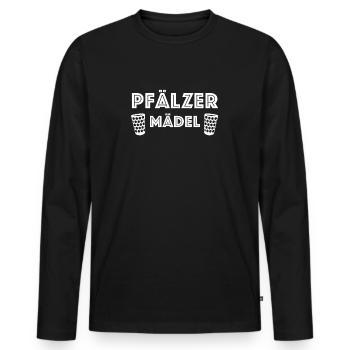 Pfalz Pfälzer Rheinland Pfalz - Männer Premium Bio Langarmshirt - Schwarz - Vorne - Nico (187cm)