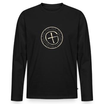 Geocaching GPS Container Zielmarkierung Schatz - Männer Premium Bio Langarmshirt - Schwarz - Vorne - Nico (187cm)