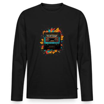 Never forget 90s gift - Men's Premium Organic Long Sleeve Shirt - black - Front - Nico (187cm)