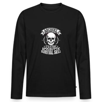 Archery Is Not A Hobby It's A Survival Skill Arche - Men's Premium Organic Long Sleeve Shirt - black - Front - Nico (187cm)