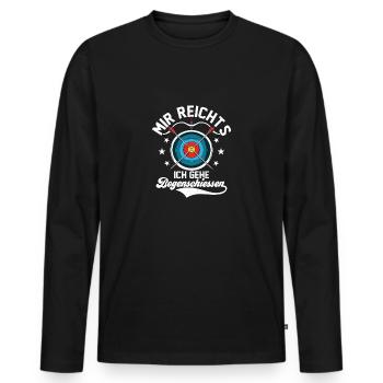 Mir reicht's ich gehe Bogenschiessen Pfeil Bogensc - Männer Premium Bio Langarmshirt - Schwarz - Vorne - Nico (187cm)
