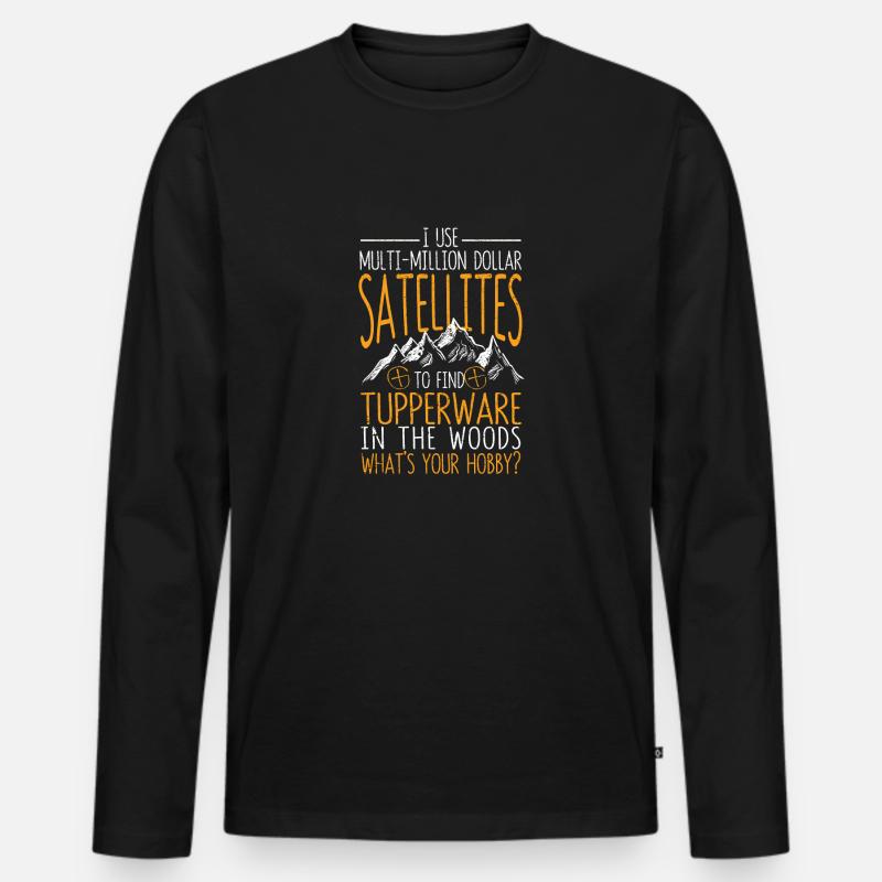 Ich benutze Multi-Millionen-Dollar-Satelliten - Männer Premium Bio Langarmshirt - Schwarz