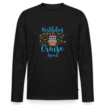 Geburtstag Kreuzfahrt Geschenk Schiffsreise - Männer Premium Bio Langarmshirt - Schwarz - Vorne - Nico (187cm)