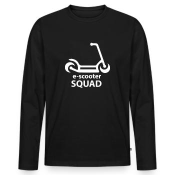 E-Scooter Scooter - Men's Premium Organic Long Sleeve Shirt - black - Front - Nico (187cm)