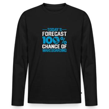 La prédiction du jour : 100% de chance de wakeboard - T-shirt manches longues Premium bio Homme - noir - Devant - Nico (187cm)