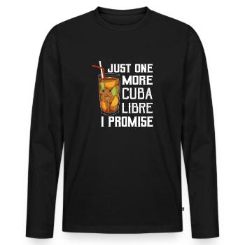 Juste un Cuba Libre de plus Je promets de boire du rhum - T-shirt manches longues Premium bio Homme - noir - Devant - Nico (187cm)