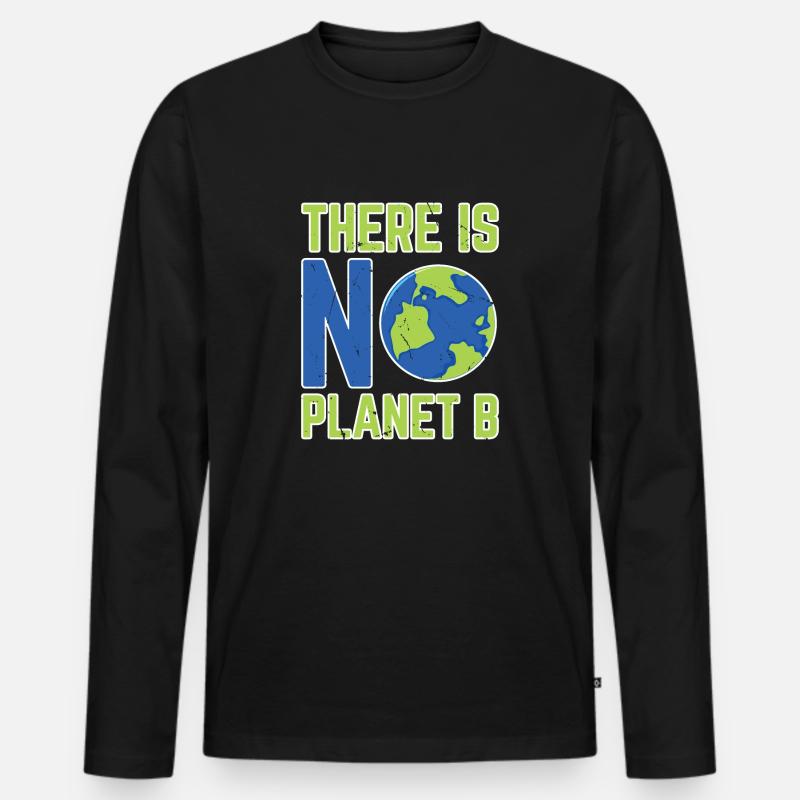 There is no Planet B - Männer Premium Bio Langarmshirt - Schwarz