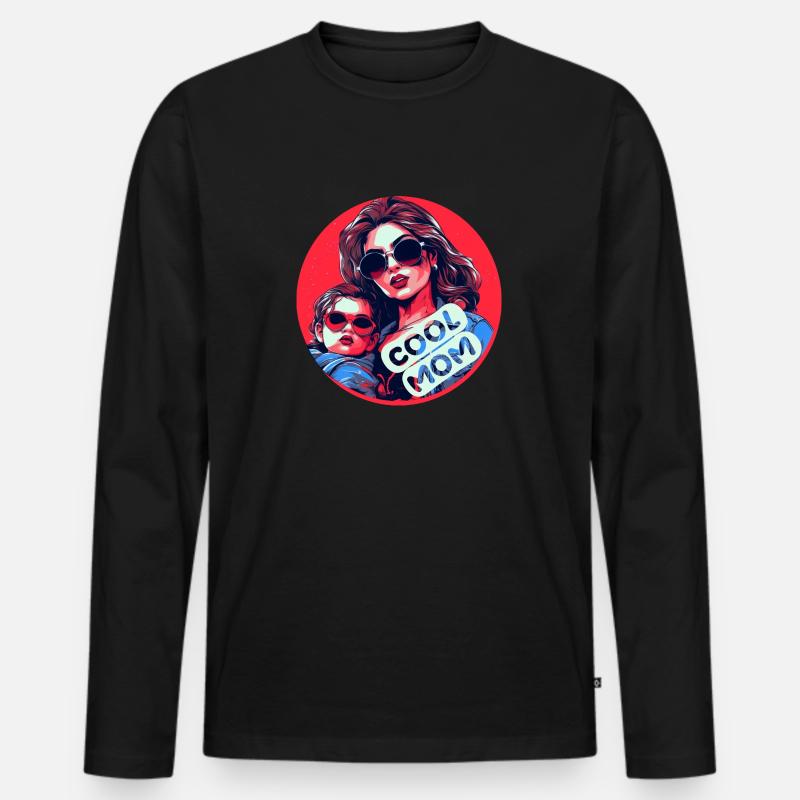 Coole Mama - Männer Premium Bio Langarmshirt - Schwarz