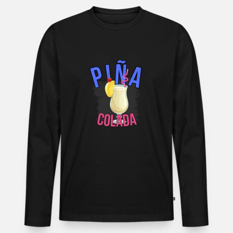 Pina Colada - Männer Premium Bio Langarmshirt - Schwarz