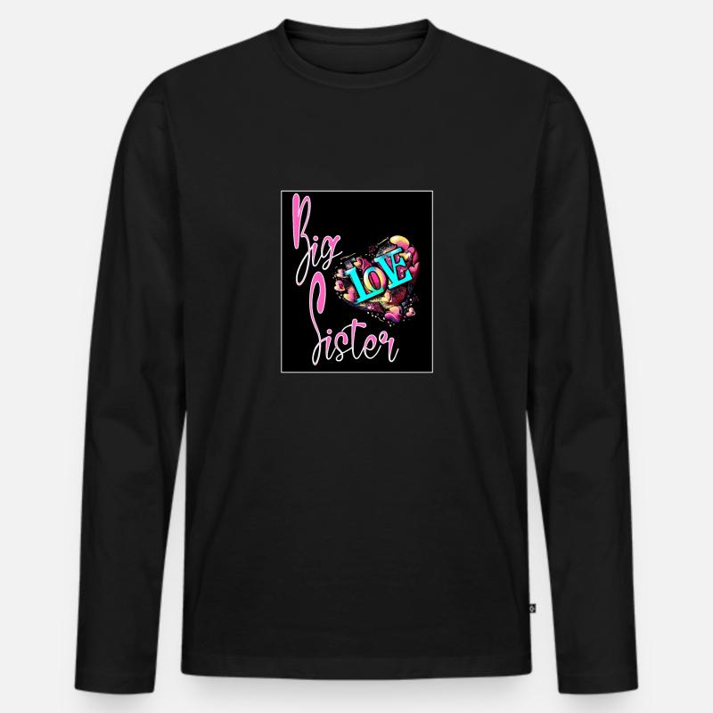 GROSSE SCHWESTER,T-SHIRT - Männer Premium Bio Langarmshirt - Schwarz