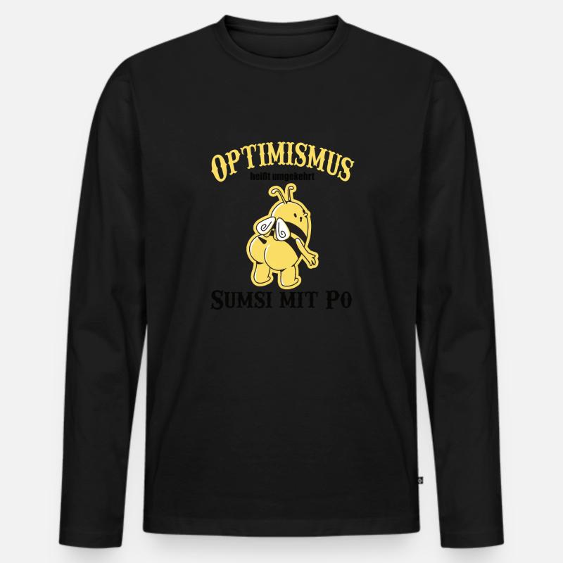 optimismus Bee Biene - Männer Premium Bio Langarmshirt - Schwarz
