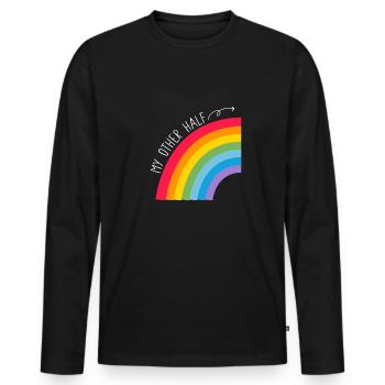 Mon autre couple à moitié gay Rainbow Pride Cool LGBT - T-shirt manches longues Premium bio Homme - noir - Devant - Nico (187cm)