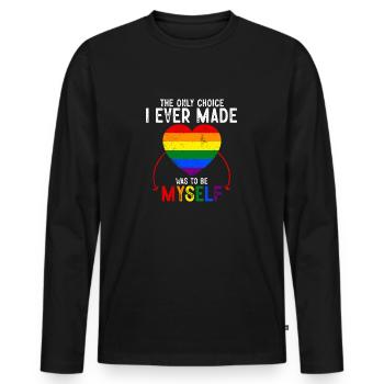 Die einzige Entscheidung, die ich getroffen habe, war, ich selbst zu sein, LGBT zu kennzeichnen - Männer Premium Bio Langarmshirt - Schwarz - Vorne - Nico (187cm)
