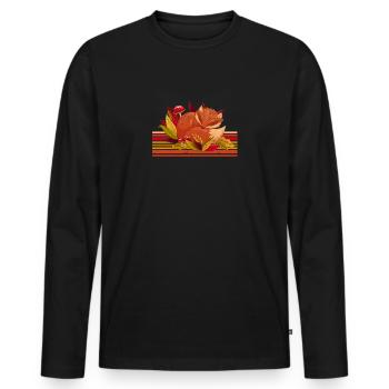 Roter Waldfuchs Baby Tierliebhaber Herbstblatt - Männer Premium Bio Langarmshirt - Schwarz - Vorne - Nico (187cm)